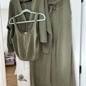 Eberjey Olive Green Pajama Set